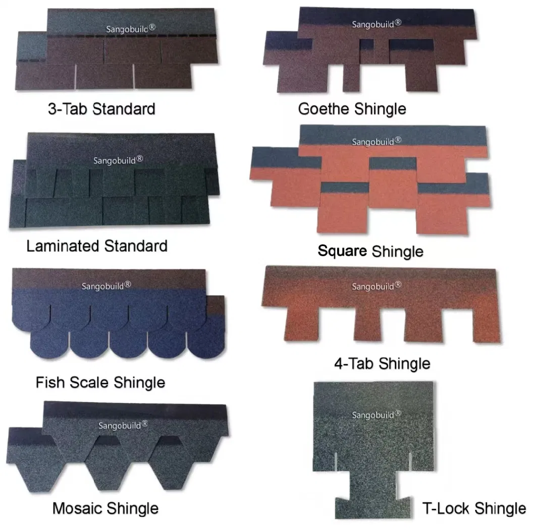 3 Tab Fiberglass Asphalt Shingle for Architecture Roofing Shingles Wholesale Retail Cheap Roofing Materials