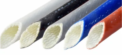 Tuyaux tressés protecteur thermique en fibre de verre enduit de silicone pour ignifuge