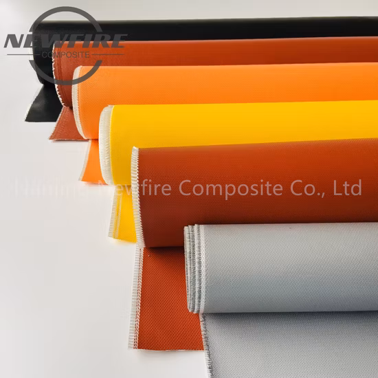 Tissu résistant au feu à hautes températures tissu de fibre de verre enduit de caoutchouc de silicone résistant à la chaleur coloré